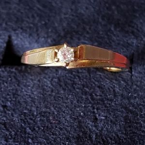 14K SOLID YG DIAMOND ENGAGEMENT RING SIZE 7 $479